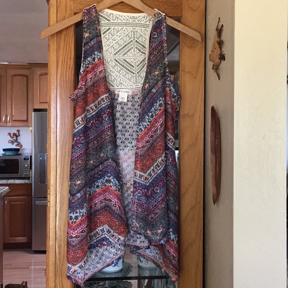 Crochet open drape vest